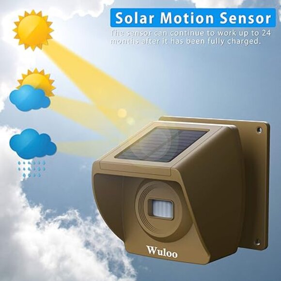 New Wuloo Solar Driveway Alarm Wireless Outside 1800ft Range Outdoor Motion - Picture 8 of 8